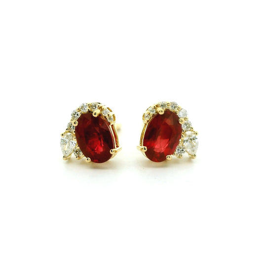 RB/DM CLSTR ER 1.29/.18CT 18KY KC91950