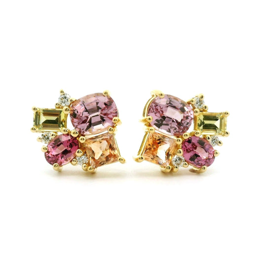 GN/SA/DM CLSTR ER 2.60/.08CT 18KY KC91100