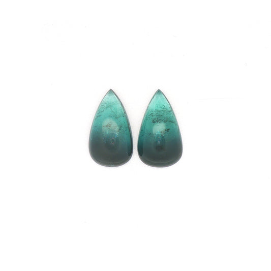 Tourmaline Cabochon Pear Shape Matched Pair 32.06ct (H) 24.04x13.7mm 60pct