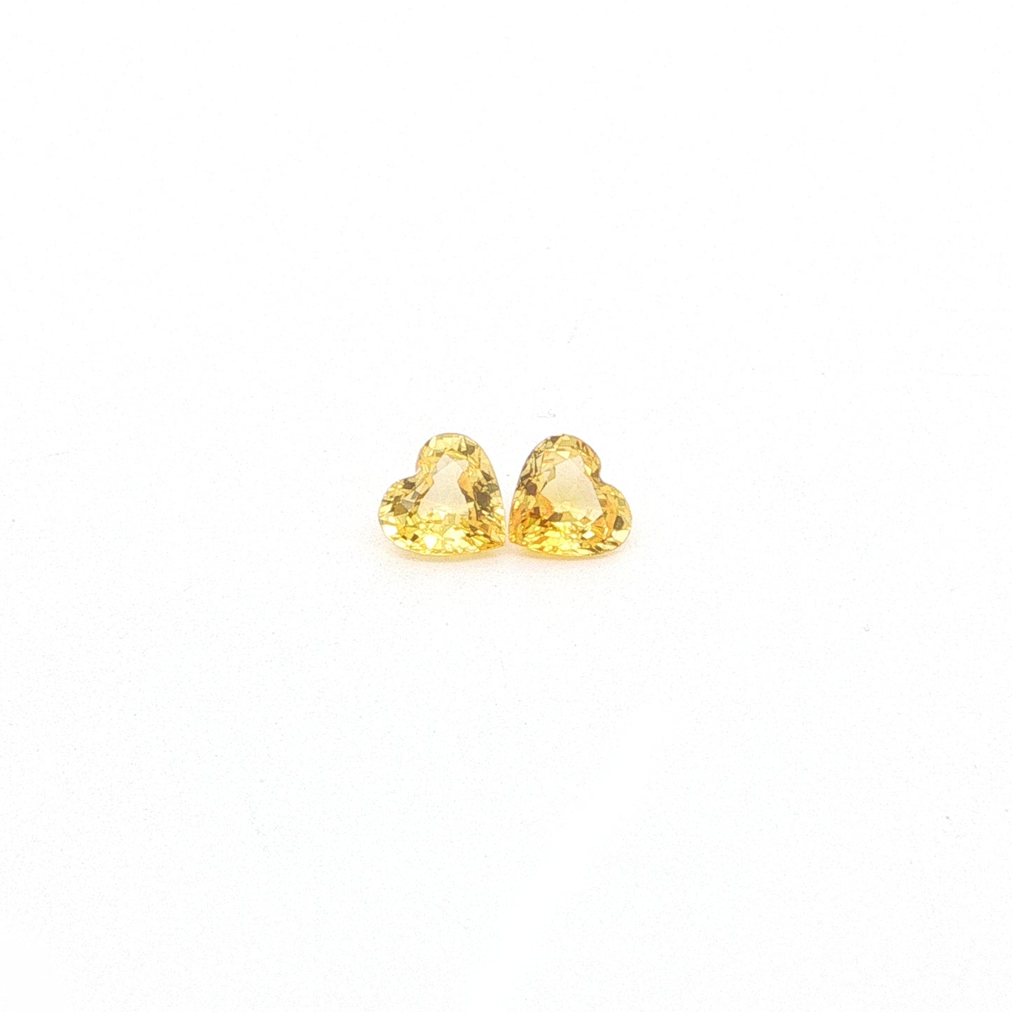 Yellow Sapphire Heart Matched Pair 2.08ct (H) 6.1x6.4mm 650pct