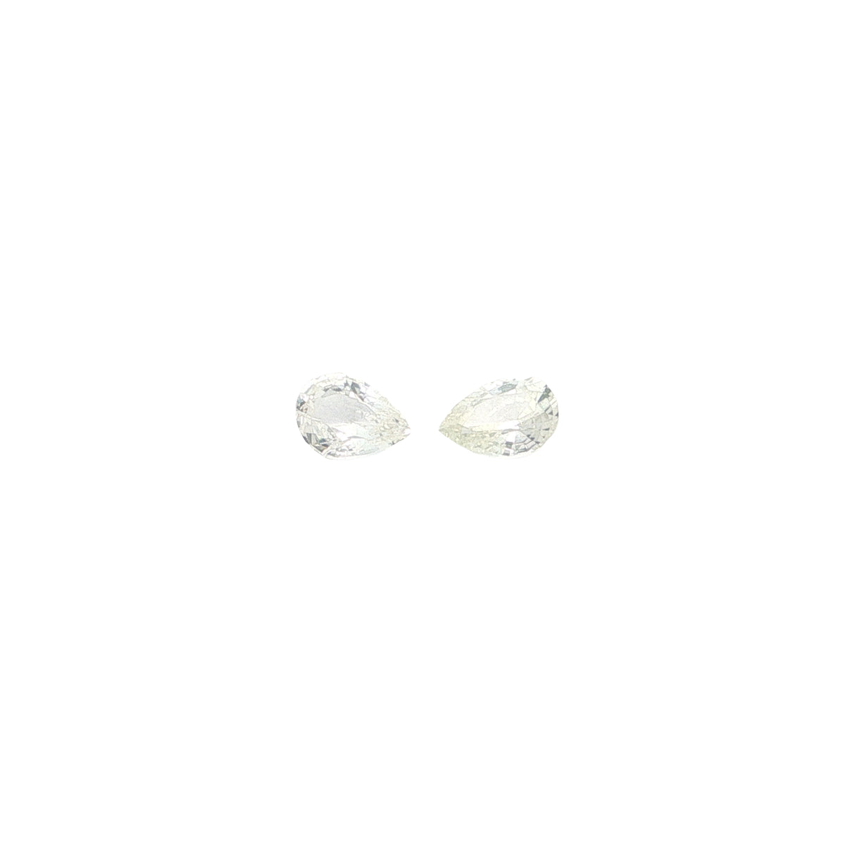 White Sapphire Pear Shape Matched Pair 1.62ct (H) 7x5mm