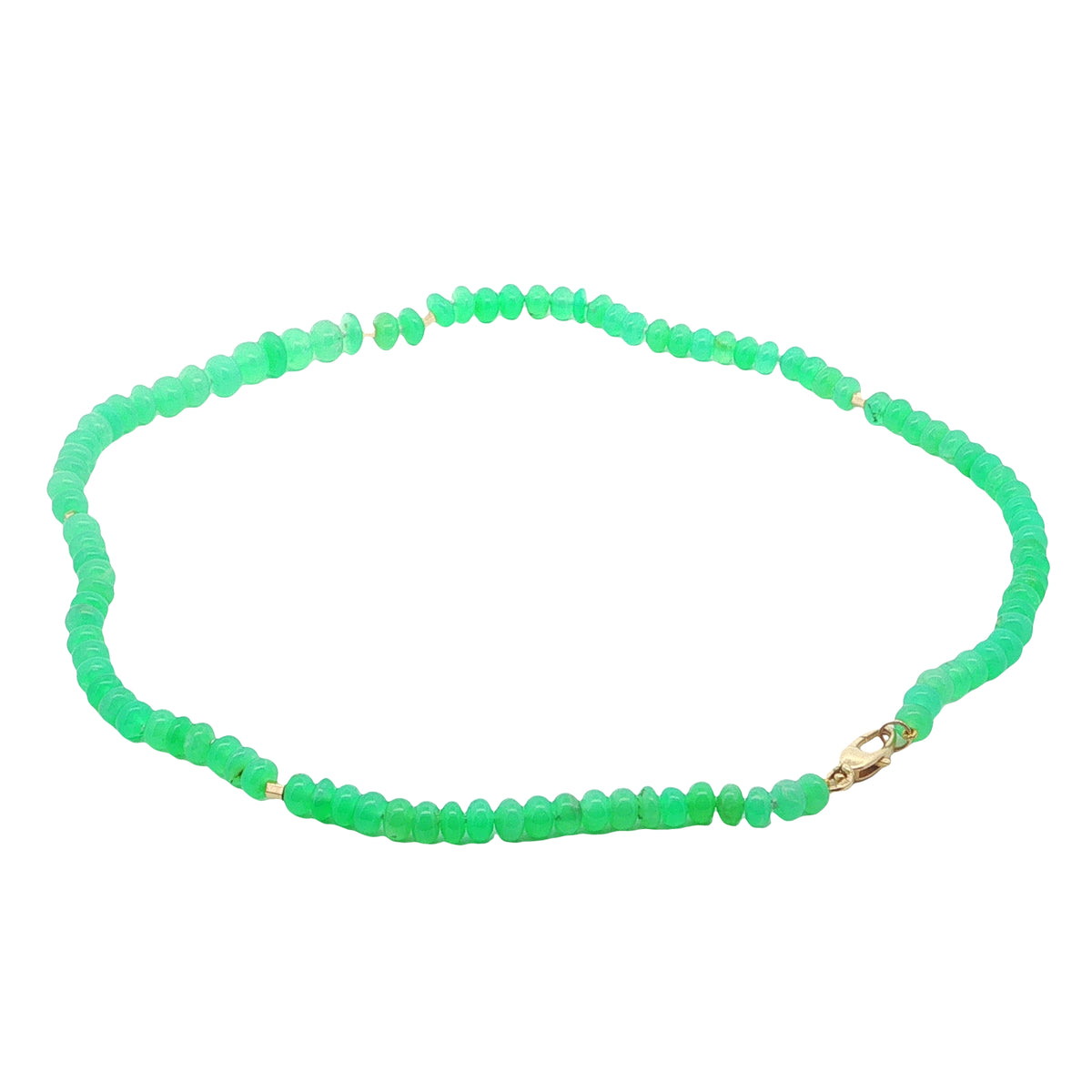 Chrysoprase Bead Necklace 137ct 18K Yellow Gold