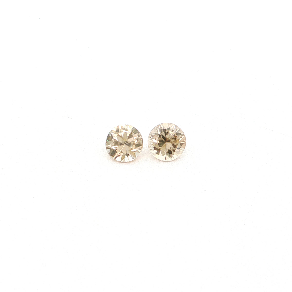 Tanzanian Champagne Zircon Round Matched Pair 2.89ct (H) 6.4mm
