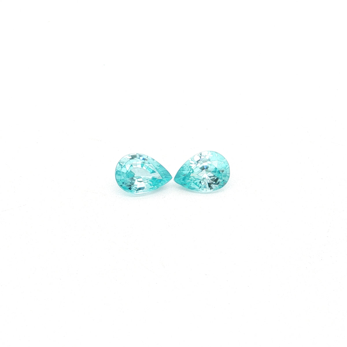 Blue Zircon Pear Shape Matched Pair 2.92ct (H) 8x5.8mm