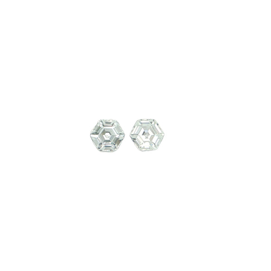 Vietnamese White Zircon Hexagon Matched Pair 2.95ct (H) 6mm