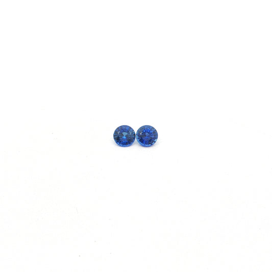 Blue Sapphire Round Matched Pair 0.52ct (H) 4mm 950pct (2)