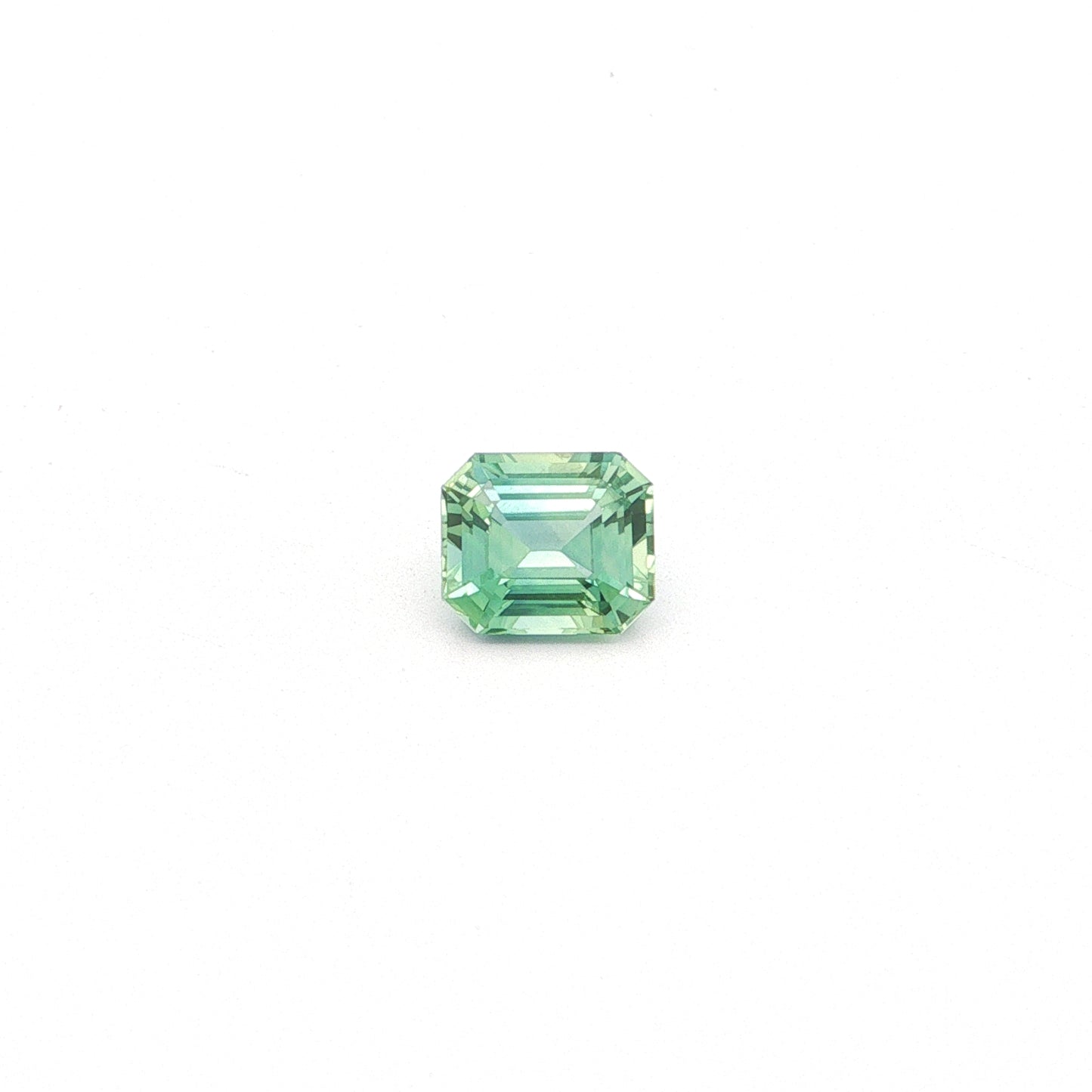Teal Sapphire Emerald Cut GIA Certified 4.18ct (N) 9.47x8.2mm 1800pct